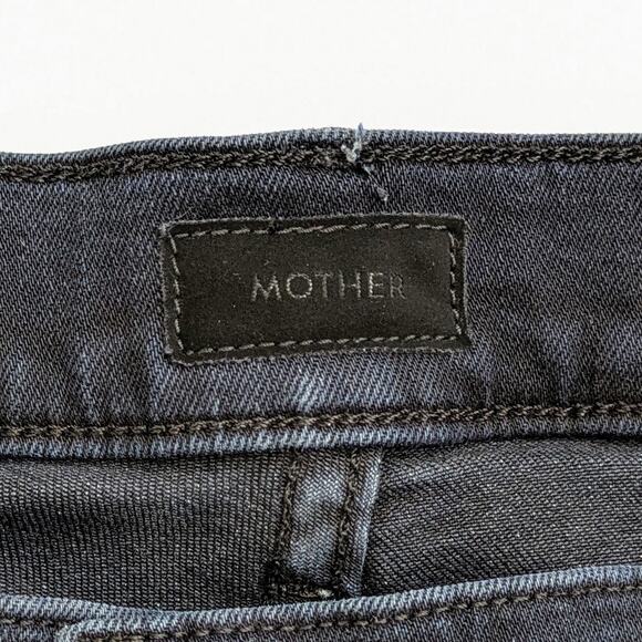 Mother Jeans Insider Crop Step Fray Women's 34 Black Night in Paris Wash Stretch - Picture 12 of 13